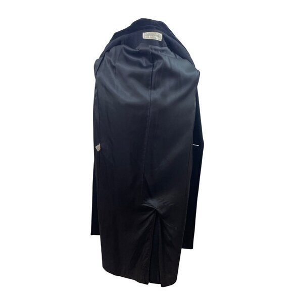 Jones New York Black Double-Breasted Coat With Velvet Collar & Gold Buttons - Picture 4 of 9